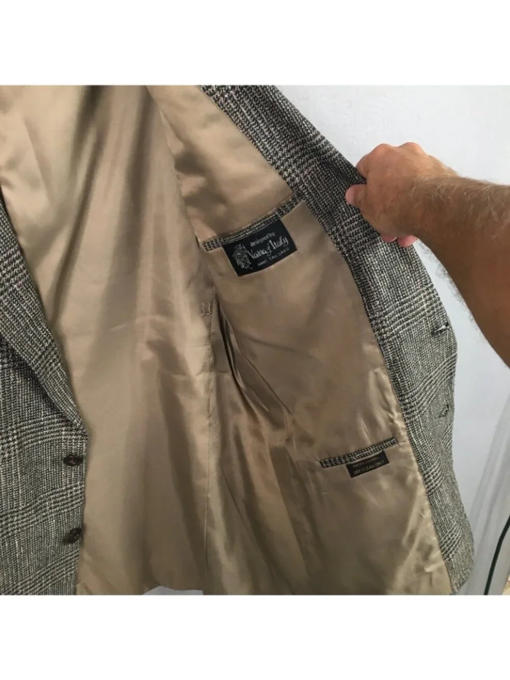Old Money Blazer Mens 39 Gray Tweed Sport Coat Stromberg Jacket Glenn Plaid
